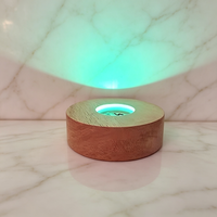 Lampe de table ronde en bois sur mesure, support de lampe, piles AAA, prise USB, batterie au lithium, lumière blanc chaud multicolore, homologuée CE