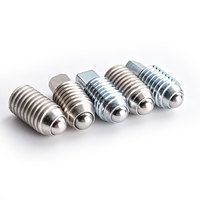 Piston d'indexation à ressort M8 en acier inoxydable, finition zinguée, corps moleté, à fente hexagonale, avec bille, norme DIN913