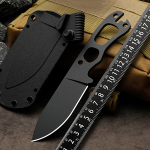 Cuchillo de Supervivencia HL Full Tang de Alta Dureza, Cuchillo Táctico Multifuncional Portátil para Exteriores con Funda de Fibra de Vidrio y Nylon - Product Image 1