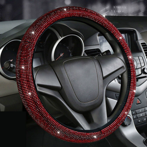Cubierta de <span class=keywords><strong>volante</strong></span> de coche <span class=keywords><strong>con</strong></span> diseño de diamante brillante Bing Bling Rhinestone duradero confiable - Product Image 3