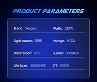 Bombilla LED para Faros Delanteros Xenplus U160 con 4 Tubos de Cobre, 320W, 50000LM, Sin Errores CANbus, 9012 H18 H19 6500K, Plug and Play, Iluminación para Automóviles
