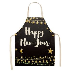 Fashion Simple Sleeveless <b>Christmas</b> Kitchen <b>Apron</b> Oil Proof Breathable Wear Resistant Polyester & Linen <b>Adult</b> Work Clothes - Product Image 4