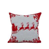 Housse de coussin de Noël en jacquard tissé magnifique - Amovible et lavable