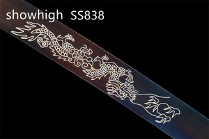 Katana <span class=keywords><strong>bleu</strong></span> <span class=keywords><strong>dragon</strong></span> fonctionnel fait main, en <span class=keywords><strong>bambou</strong></span> ou pour collection SS838 - Product Image 6