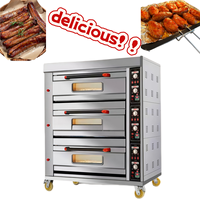 Four à pâtisserie électrique commercial à 2 étages et 4 plateaux, en acier inoxydable, à économie d'énergie, pour le pain, les gâteaux, la pizza, les boulangeries