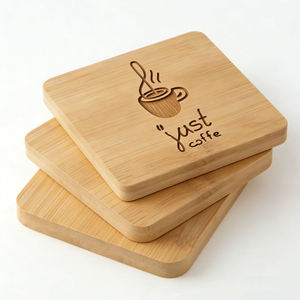 Posavasos Cuadrado de Madera de Lujo, Reutilizable, Grabado con Logotipo Personalizado, Regalo de Boda, Duradero - Product Image 2