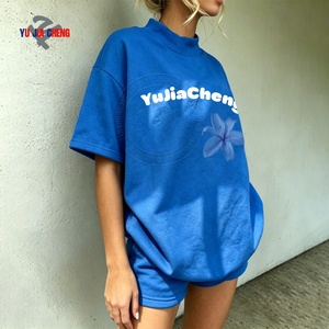 <span class=keywords><strong>Felpa</strong></span> Ricamata di Alta Qualità a Maniche Corte con Collo Alto per Donna, Tuta in Pile Personalizzata <span class=keywords><strong>Oversize</strong></span> - Product Image 1