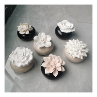 Décoration d'intérieur RoseLotus Pivoine Huile essentielle d'aromathérapie Diffuseur de pierre en céramique à fleurs fait à la main Diffuseur d'arômes en céramique