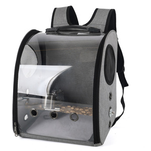 <span class=keywords><strong>Mochila</strong></span> Transportadora de Aves Portátil y Transpirable <span class=keywords><strong>con</strong></span> Comederos, <span class=keywords><strong>Ventana</strong></span> Transparente y Múltiples Orificios <span class=keywords><strong>para</strong></span> Loros - Product Image 5