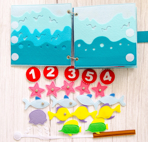 <span class=keywords><strong>Libro</strong></span> Sensoriale Montessori per Bambini, Nuovo <span class=keywords><strong>Libro</strong></span> Educativo Fai-da-Te in Feltro con Animali Sottomarini, Ispirato al Concetto di Quiet Book - Product Image 3