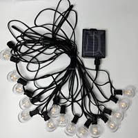 Guirlande lumineuse solaire à LED pour jardin extérieur Guirlande d'ampoules G40 Globe Festoon Lights Dimmable Remote Control for Christmas Decoration