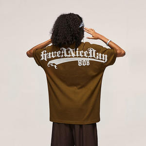 सादा रंग ओवरसाइज टी-शर्ट मैन स्ट्रीटवियर कस्टम मुद्रित ग्राफिक टी-शर्ट थोक शर्ट निर्माता पुरुषों गर्मियों के कपड़े - Product Image 3