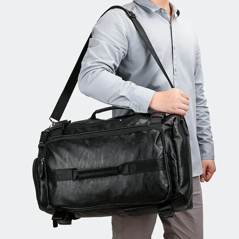 Mochila vintage de cuero personalizada para hombre, bolso de hombro, maletín de diseño clásico, para viajar