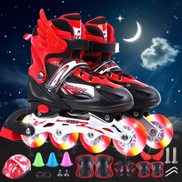 Chaussures de roller pour enfants à une rangée, respirantes, de haute qualité, pour l'extérieur, avec tige en coton, roues lumineuses colorées, pour la mobilité et le parkour