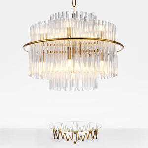 북유럽 철 유리 LED 샹들리에 포스트 모던 거실 식당 빌라 장식 G9 전구 LED 펜던트 라이트 - Product Image 5