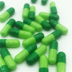 Cápsulas vazias certificadas <span class=keywords><strong>Halal</strong></span> luz-verde escuro-verde tamanho 0 cápsulas da gelatina separou o logotipo customizável - Product Image 1