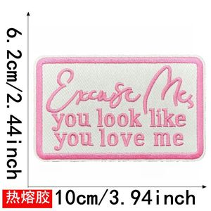 Bán Hàng Nóng Biểu Tượng Tùy Chỉnh Màu Hồng Hình Chữ Nhật Hình Dạng Sắt Trên Thêu Mũ Bóng Chày Hat Vá - Product Image 5