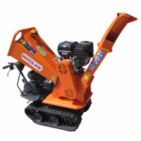 Broyeur à bois à essence 6,5 CV 420 CC sur chenilles pour usage en jardinage et en foresterie avec un diamètre de broyage maximal de 80 mm