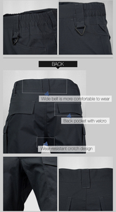 Pantaloni Cargo Tattici Casual da Uomo in Policotone Multi-Tasca Stile Combattimento Vita Media 4 Colori Tinta Unita - Product Image 5