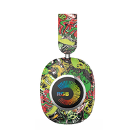 Casque sans fil BT640 pour peinture, casque de jeu graffiti, casque stéréo supra-auriculaire, casque BT avec micro LED