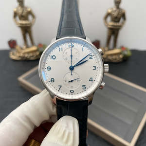 2025 Hot-Selling High-End Luxury Men's <b>Mechanical</b> <b>Watch</b> with Chronograph Function and Blue Hands Leather Strap - Product Image 1