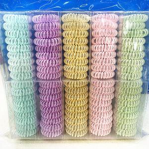 Transparant Effen Kleur 4Cm Telefoon Koord Set <span class=keywords><strong>Plastic</strong></span> Telefoon Coil Haar Scrunchy En Haar Stropdas Accessoire Voor Meisjes - Product Image 5
