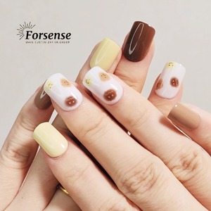 2025 logotipo personalizado prensa cuadrada corta en las <span class=keywords><strong>uñas</strong></span> <span class=keywords><strong>para</strong></span> niñas vacaciones lindos diseños de cara de dibujos animados usar <span class=keywords><strong>uñas</strong></span> vacaciones beige marrón puntas de <span class=keywords><strong>uñas</strong></span> - Product Image 2