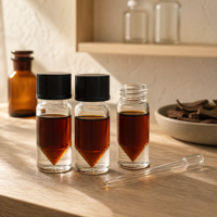 Flacon d'huile essentielle d'aromathérapie de 3 ml, flacon en verre à fond conique pour tester les parfums, échantillons de marques cosmétiques, emballage d'échantillons