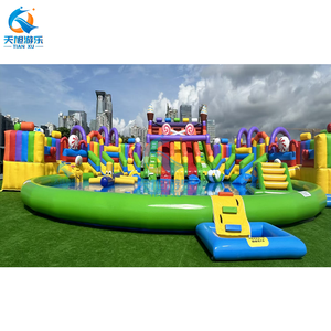 Phổ Biến Thương Mại Ngoài Trời Đôi Làn Đường Trượt Nước Bơm Hơi Với Lớn <span class=keywords><strong>Splash</strong></span> Hồ Bơi Cao-Công Suất PVC Cho Người Lớn - Product Image 2