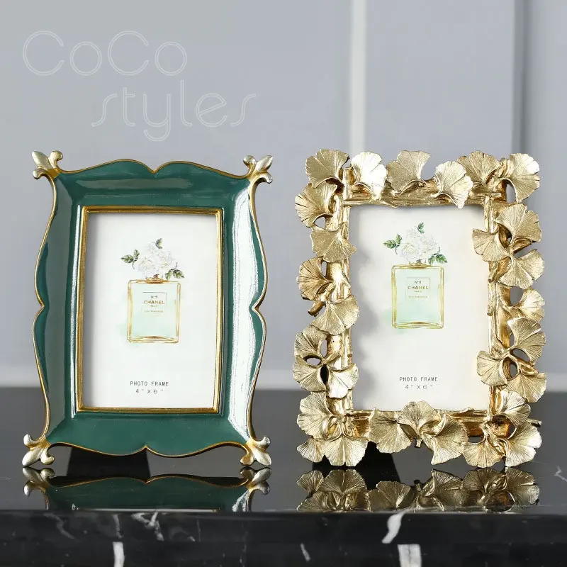 Cocostyles personalized handmade classical leaf picture photo frame for european style home decor 2019 ins style