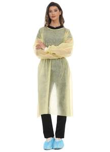 Ventes en gros d'usine de blouses d'isolement jetables en polypropylène, blouses de laboratoire, poignets en tricot, manches longues, blouses non tissées - Product Image 3