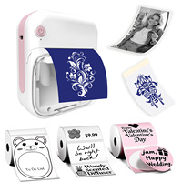 Printer Tato Portabel 2026 Tanpa Tinta, Printer Label Termal Mini, Printer Transfer Tato Nirkabel Saku Sensitif Panas