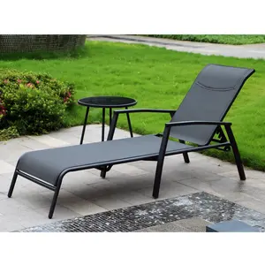 Garden Furniture Factory Direct Sale Cheap Steel Tube Outdoor Chaise Lounge