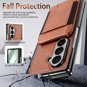 เคสโทรศัพท์แบบกระเป๋าหนัง PU แม่เหล็กสำหรับ Samsung Z Fold 8 4 5 6 7 พร้อมช่องใส่บัตร รองรับการชาร์จไร้สาย ป้องกันการกระแทก - Product Image 3