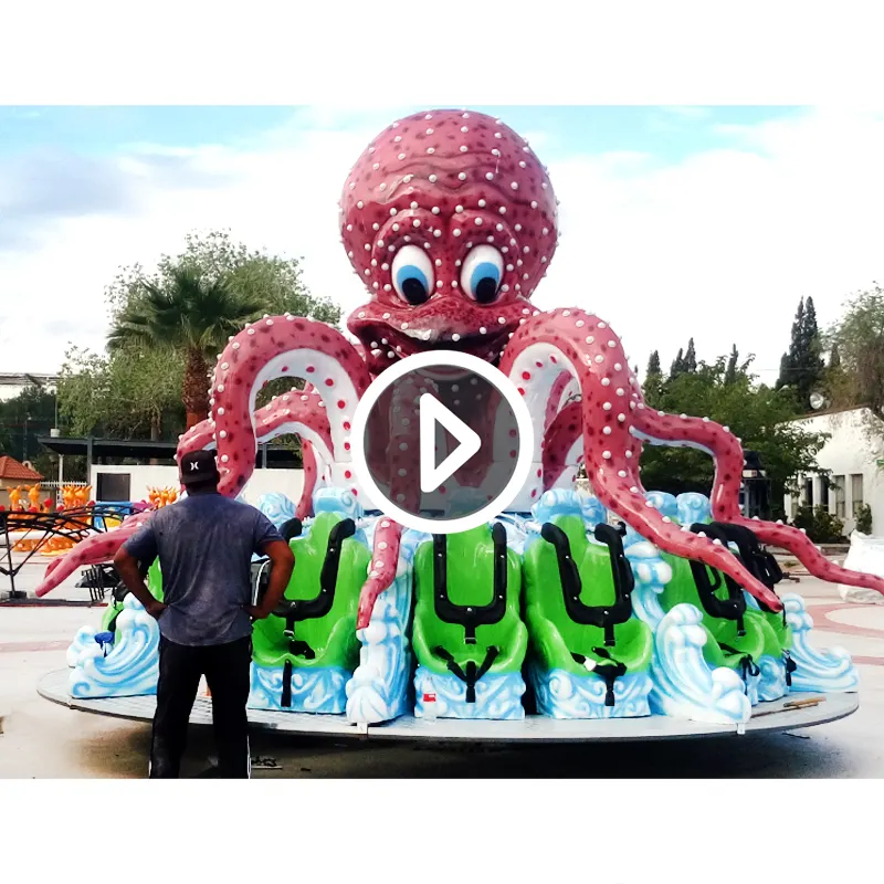 Ocean Octopus Theme Amusement Park Rides Manufacturer Equipment Funfair Attraction Rotary Flying Turntable Rides Carnival Game