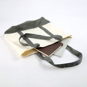 Sac fourre-tout en toile de coton imprimé personnalisable avec logo, poignée et fermeture éclair, idéal pour les courses et le transport en gros - Product Image 6