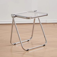 Table d'appoint pliable moderne en acrylique transparent pour le camping en plein air et la table d'angle de chambre