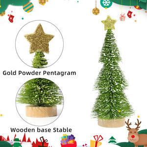 Nuevo árbol de Navidad adorno de escritorio decoración de escena de Navidad árbol de aguja de pino Mini árbol de <span class=keywords><strong>pagoda</strong></span> de pino nevado - Product Image 4