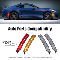 Feux de position latéraux à lentille transparente pour Ford Mustang S650 2024, style X, avant et arrière, double LED ambre rouge, lot de 4