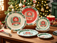 Assiettes en papier personnalisées imprimées, matériau de qualité alimentaire pour anniversaires, mariages, traiteurs