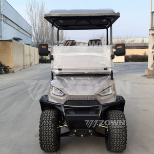 Carrito de golf eléctrico elevable gris mate con techo para campamentos, transporte diario multipasajeros - Product Image 6