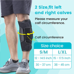 Manchons de <span class=keywords><strong>compression</strong></span> réglables pour le soutien du tibia pour hommes et femmes Attelles de tibia pour enveloppement musculaire du mollet - Product Image 4