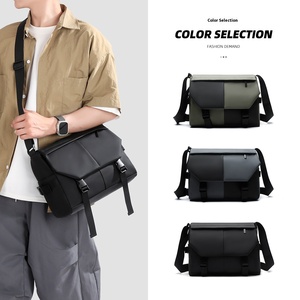 <span class=keywords><strong>Sac</strong></span> messager géométrique imperméable en PU de style britannique pour <span class=keywords><strong>homme</strong></span> - <span class=keywords><strong>Sac</strong></span> à <span class=keywords><strong>bandoulière</strong></span>/<span class=keywords><strong>sac</strong></span> croisé multifonction grande capacité - Product Image 4