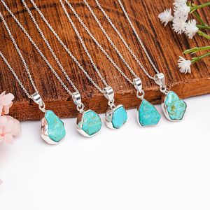 Collar con Colgante de Turquesa Natural en Bisel, Plata de Ley 925, Joyería con Piedras Preciosas Curativas, Unisex, para Uso Diario - Product Image 5