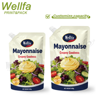 Pochette Doypack en aluminium anti-fuite avec bec verseur pour liquides alimentaires, 200g 400g, personnalisable avec logo du fabricant, pour recharge de mayonnaise