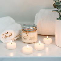 Bougie Pilier en Cire de Soja Aromatique Crème Brûlée à la Vanille 8oz Faite à la Main Décoration d'Intérieur Outil de Tournage pour Diwali Noël Longue Durée de Combustion Bougie Votive