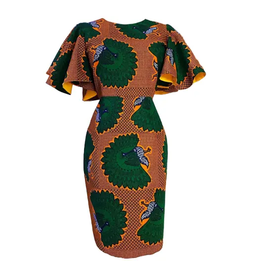 fashion african kitenge designs ankara fabric dresses wax print dress for women