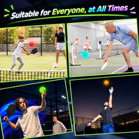Ballon de pickleball lumineux LED en gros, 74 mm, 40 trous, pour entraînement nocturne en extérieur, équipement sportif