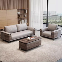 Canapé de bureau pliable simple trois places, meilleur prix, ensemble table basse en bois, mobilier de bureau moderne modulaire