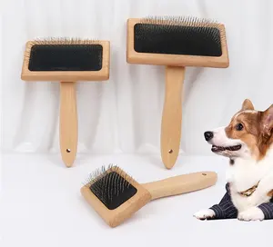 שמפו אמבטיה לחיות מחמד טיפוח מסיר שיער ניקוי עיסוי מברשת עץ במבוק מחמד מברשת כלבים כלבים חתולים
